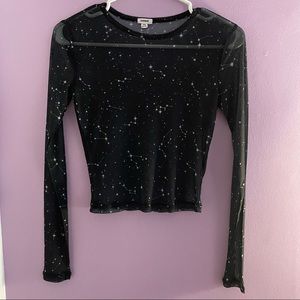 Mesh see-through top